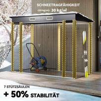 metalinis namelia - Outsunny Metalinis sandėliukas, sodo įrankių stoginė 2,7 m² - pilkas - 6 nuotrauka