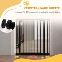 metalas varteliai - PawHut Apsauginiai varteliai šunims, 74-80 cm, juodas (Black) - 4 nuotrauka