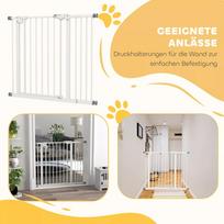 metalas varteliai - PawHut šunų apsauginiai varteliai, 74-80/87-94 cm, balti (White) - 5 nuotrauka