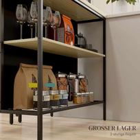 valgomojo stalai ir kedes - HOMCOM Baro stalo komplektas, ąžuolas/juodas (Oak/Black) - 6 nuotrauka