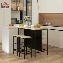valgomojo stalai ir kedes - HOMCOM Baro stalo komplektas, ąžuolas/juodas (Oak/Black) - 9 nuotrauka