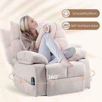 relax - Fotelis HOMCOM Relax, smėlio (Beige) - 5 nuotrauka