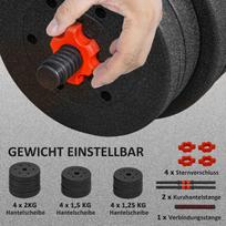 hanteliu rinkinys - HOMCOM 2-in-1 hantelių rinkinys 20 kg Juodas (Black) - 5 nuotrauka