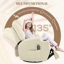 masazinis kreslas relax - Fotelis HOMCOM Relax, kreminė balta (Cream White) - 6 nuotrauka