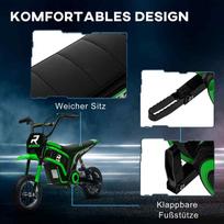 motociklas vaikams - Homcom Vaikiškas elektrinis motociklas, žalias (Green) - 2 nuotrauka