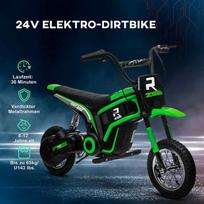 motociklas vaikams - Homcom Vaikiškas elektrinis motociklas, žalias (Green) - 5 nuotrauka
