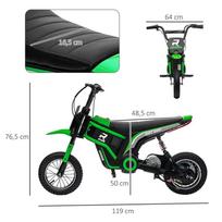 motociklas vaikams - Homcom Vaikiškas elektrinis motociklas, žalias (Green) - 8 nuotrauka