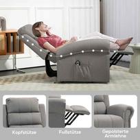 homcom fotelis elektrinis - Fotelis HOMCOM Elektrinis televizoriaus krėslas su atsilenkimo funkcija, šviesiai pilkas (Light Grey) - 3 nuotrauka
