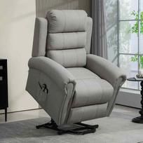 homcom fotelis elektrinis - Fotelis HOMCOM Elektrinis televizoriaus krėslas su atsilenkimo funkcija, šviesiai pilkas (Light Grey) - 9 nuotrauka