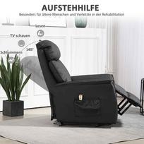 fotelis su poilsio funkcija - Fotelis HOMCOM Elektrinis poilsio krėslas, juodas (Black) - 5 nuotrauka