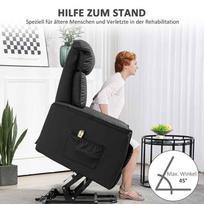 fotelis su poilsio funkcija - Fotelis HOMCOM Elektrinis poilsio krėslas, juodas (Black) - 6 nuotrauka