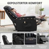 fotelis su poilsio funkcija - Fotelis HOMCOM Elektrinis poilsio krėslas, juodas (Black) - 7 nuotrauka