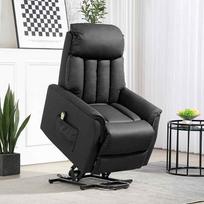 fotelis su poilsio funkcija - Fotelis HOMCOM Elektrinis poilsio krėslas, juodas (Black) - 9 nuotrauka