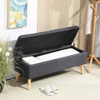 pufas daiktadeze - Suoliukas HOMCOM, tamsiai pilkas (Dark Gray) - 2 nuotrauka