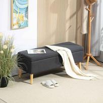 pufas daiktadeze - Suoliukas HOMCOM, tamsiai pilkas (Dark Gray) - 3 nuotrauka