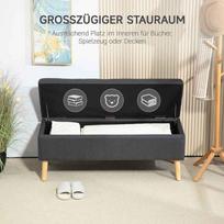 pufas daiktadeze - Suoliukas HOMCOM, tamsiai pilkas (Dark Gray) - 7 nuotrauka