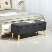 pufas daiktadeze - Suoliukas HOMCOM, tamsiai pilkas (Dark Gray) - 8 nuotrauka