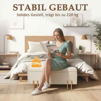 suoliukas daiktadeze - Suoliukas HOMCOM, smėlinis (Beige) - 4 nuotrauka