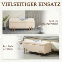suoliukas daiktadeze - Suoliukas HOMCOM, smėlinis (Beige) - 5 nuotrauka