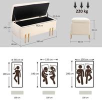 suoliukas daiktadeze - Suoliukas HOMCOM, smėlinis (Beige) - 8 nuotrauka