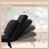 miegamas fotelis - Fotelis Reguliuojamas Miegamas Krėslas, Juodas (Black) - 6 nuotrauka