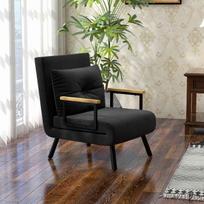 miegamas fotelis - Fotelis Reguliuojamas Miegamas Krėslas, Juodas (Black) - 9 nuotrauka