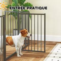 voljerai - Pawhut Šunų aptvaras, 5 paneliai, nešiojamas sulankstomas, Juodas (Black) - 4 nuotrauka
