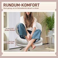 biuro kedes porankiai - HOMCOM Biuro kėdė be porankių, kreminė (Cream) - 7 nuotrauka