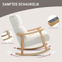 supamas fotelis - Fotelis HOMCOM Supamasis krėslas, kreminė balta (Cream White) - 7 nuotrauka