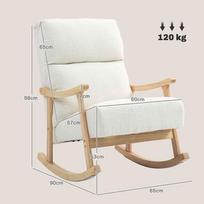 supamas fotelis - Fotelis HOMCOM Supamasis krėslas, kreminė balta (Cream White) - 8 nuotrauka