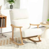 supamas fotelis - Fotelis HOMCOM Supamasis krėslas, kreminė balta (Cream White) - 9 nuotrauka