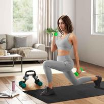 hanteliai 2 x 5 kg - SPORTNOW Hantelių rinkinys 6 hanteliai su sulankstomu hantelių stovu, 2 x 1 kg, 2 x 3 kg, 2 x 5 kg hanteliai, kettlebell fitnesui, gimnastikai, namuose - 9 nuotrauka