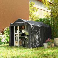 garazai palapines - Garažo palapinė Outsunny, 220 x 157 x 165 cm, juoda (Black) - 4 nuotrauka