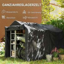 garazai palapines - Garažo palapinė Outsunny, 220 x 157 x 165 cm, juoda (Black) - 7 nuotrauka