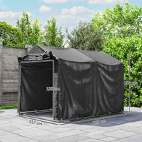 garazai palapines - Garažo palapinė Outsunny, 220 x 157 x 165 cm, juoda (Black) - 8 nuotrauka