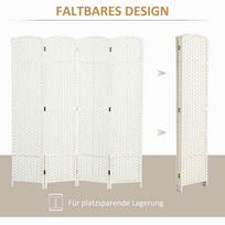 homcom sulankstomas - HOMCOM Kambario pertvara, 4 dalių, balta (White) - 6 nuotrauka