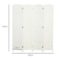 homcom sulankstomas - HOMCOM Kambario pertvara, 4 dalių, balta (White) - 8 nuotrauka