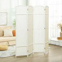 homcom sulankstomas - HOMCOM Kambario pertvara, 4 dalių, balta (White) - 9 nuotrauka