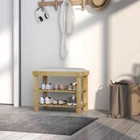 balta suoliukas daiktadeze - HOMCOM batų suoliukas su daiktadėže, kreminė balta (Cream White) - 4 nuotrauka