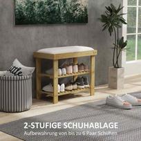 balta suoliukas daiktadeze - HOMCOM batų suoliukas su daiktadėže, kreminė balta (Cream White) - 6 nuotrauka
