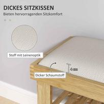 balta suoliukas daiktadeze - HOMCOM batų suoliukas su daiktadėže, kreminė balta (Cream White) - 7 nuotrauka