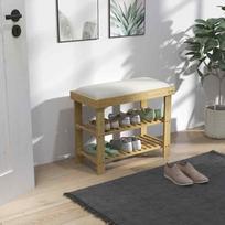 balta suoliukas daiktadeze - HOMCOM batų suoliukas su daiktadėže, kreminė balta (Cream White) - 9 nuotrauka