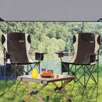 zvejybos kedes - Outsunny sulankstoma kempingo kėdė su porankiais, Juoda (Black) - 2 nuotrauka