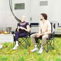 zvejybos kedes - Outsunny sulankstoma kempingo kėdė su porankiais, Juoda (Black) - 3 nuotrauka