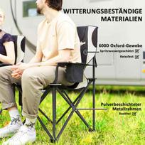 zvejybos kedes - Outsunny sulankstoma kempingo kėdė su porankiais, Juoda (Black) - 6 nuotrauka