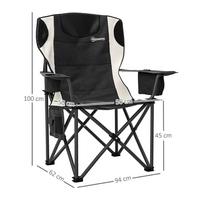 zvejybos kedes - Outsunny sulankstoma kempingo kėdė su porankiais, Juoda (Black) - 8 nuotrauka