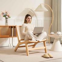 homcom kede - HOMCOM Rattan poilsio kėdė, natūralaus medžio spalvos (Natural Wood) - 3 nuotrauka