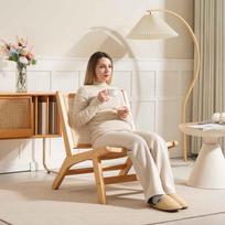 homcom kede - HOMCOM Rattan poilsio kėdė, natūralaus medžio spalvos (Natural Wood) - 4 nuotrauka