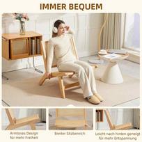 homcom kede - HOMCOM Rattan poilsio kėdė, natūralaus medžio spalvos (Natural Wood) - 5 nuotrauka