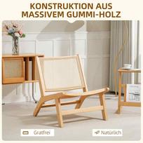 homcom kede - HOMCOM Rattan poilsio kėdė, natūralaus medžio spalvos (Natural Wood) - 6 nuotrauka